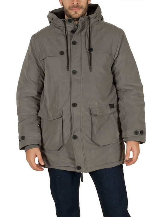 Eight2Nine Men's Winter Parka Jacket Gray