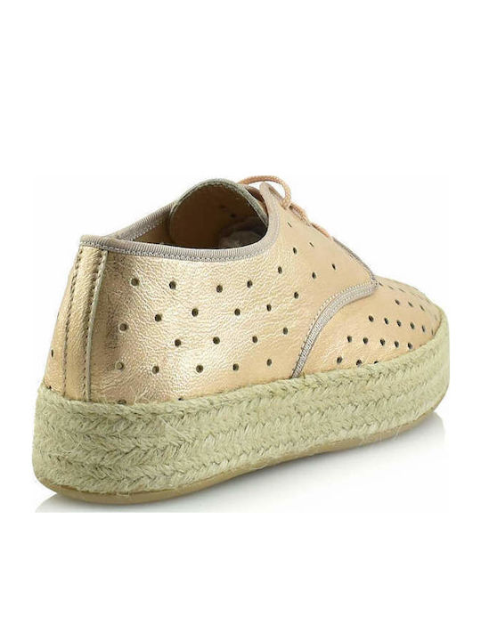Δερμάτινα Γυναικεία Oxfords σε Ροζ Χρώμα