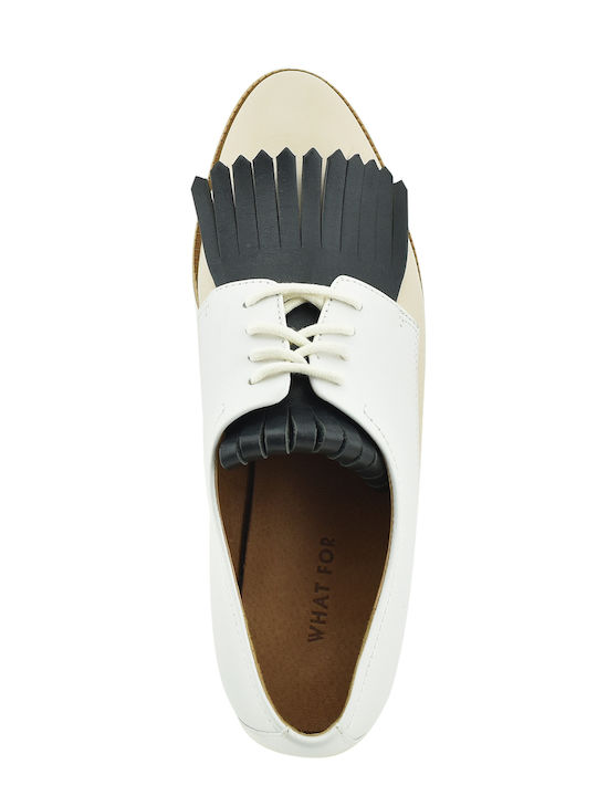 Δερμάτινα Γυναικεία Oxfords σε Λευκό Χρώμα