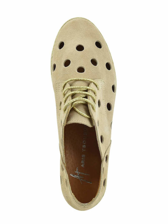 Δερμάτινα Γυναικεία Oxfords σε Ροζ Χρώμα