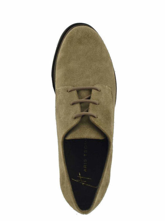 Women's Suede Oxford Shoes Khaki