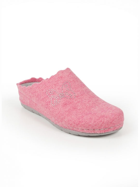 Piazza Shoes Anatomische Leder Damen Hausschuhe in Rosa Farbe