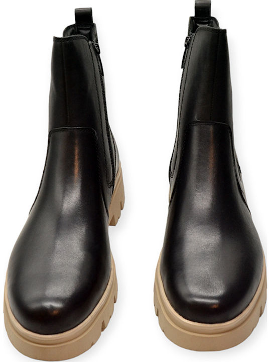 Leder Anatomische Herrenstiefel Schwarz