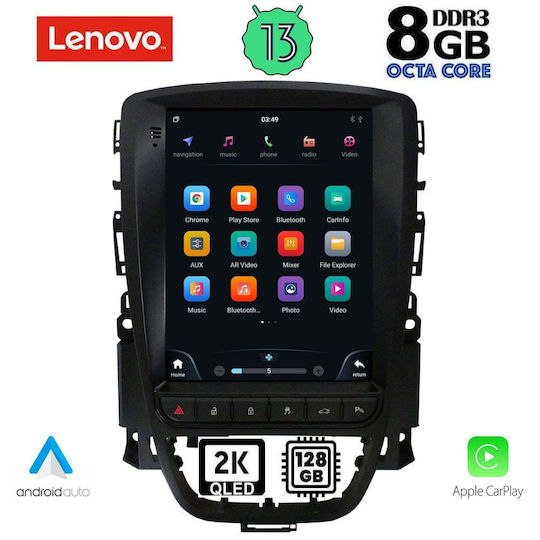 Lenovo Auto-Audiosystem für Opel Astra 2011-2016 (Bluetooth/USB/AUX/WiFi/GPS/Apple-Carplay/Android-Auto) mit Touchscreen 9.7"