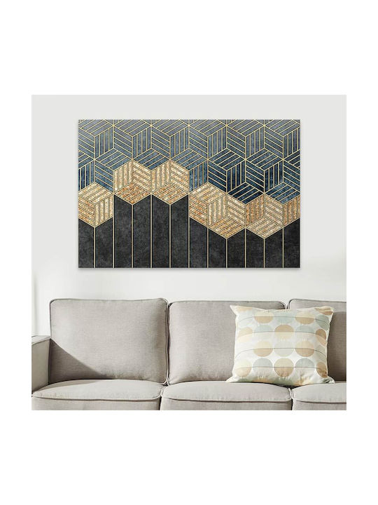 Megapap Golden Cubes Painting on Canvas 100x70cm