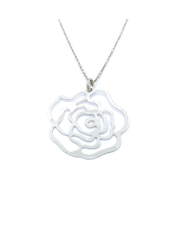 PS Silver Necklace with design Flower from Silver