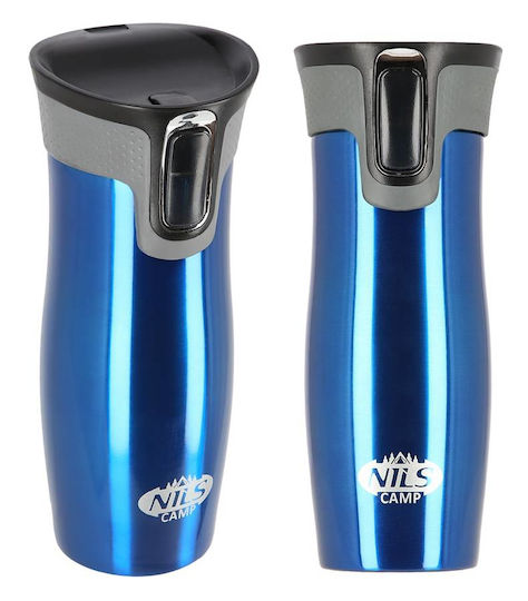 Nils Glass Thermos Stainless Steel 420ml Blue