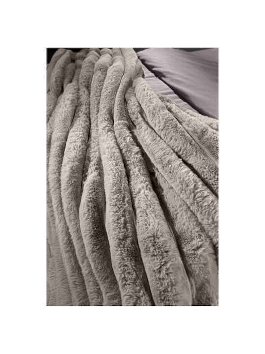 Guy Laroche St.moritz Furry Blanket King Size 260x240cm Mink