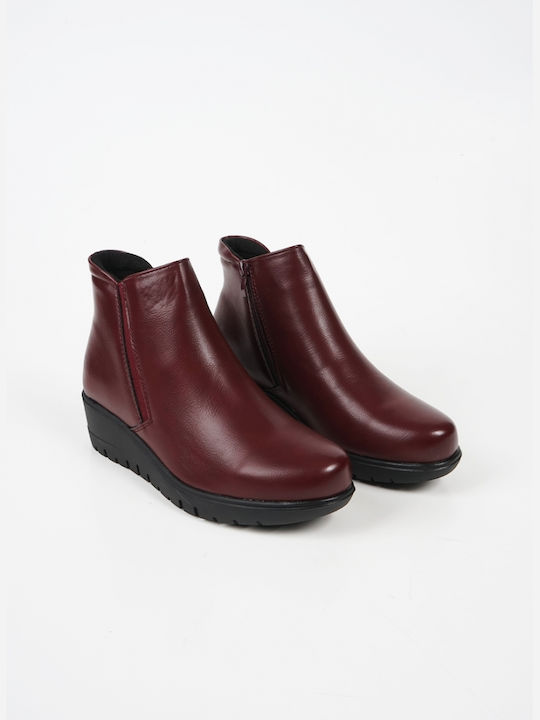 Women's Ankle Boots Platform Burgundy
