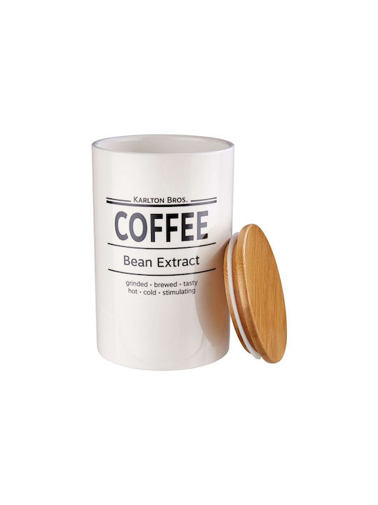 Butlers Karlton Bros Βάζο για Καφέ με Καπάκι Ξύλινο Λευκό-Καφέ 1100ml 1τμχ