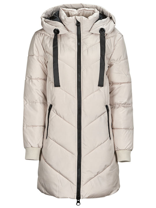 Kurz Damen Puffer Jacke für Winter Beige