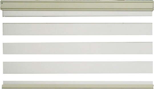 Arte Rolloschattung Zebra Jn824 Partieller Blackout Doppelt P100xH150cm 4035 Weiß