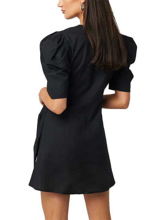 Rut & Circle Mini Shirt Dress Dress Wrap Black