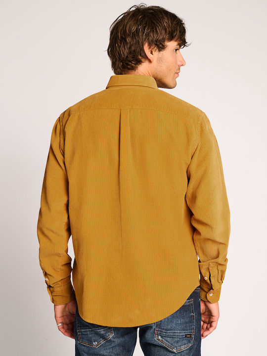 Staff Men's Shirt Long Sleeve Corduroy Yellow