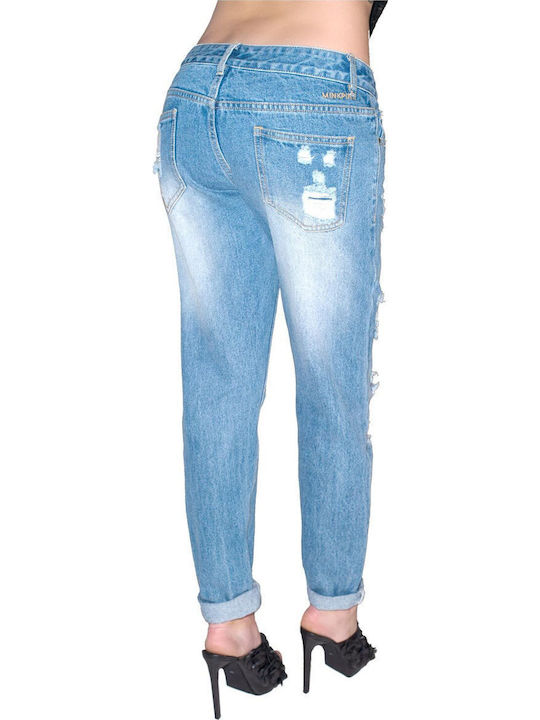Niedrig tailliert Damenjeans mit Rissen ''''''