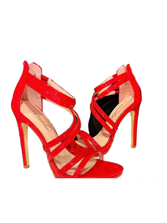 Woman's Fashion Leather Sandals Red