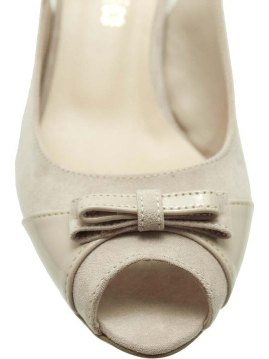 Stefania Γυναικεία Πέδιλα Pumps mit Riemchen Beige