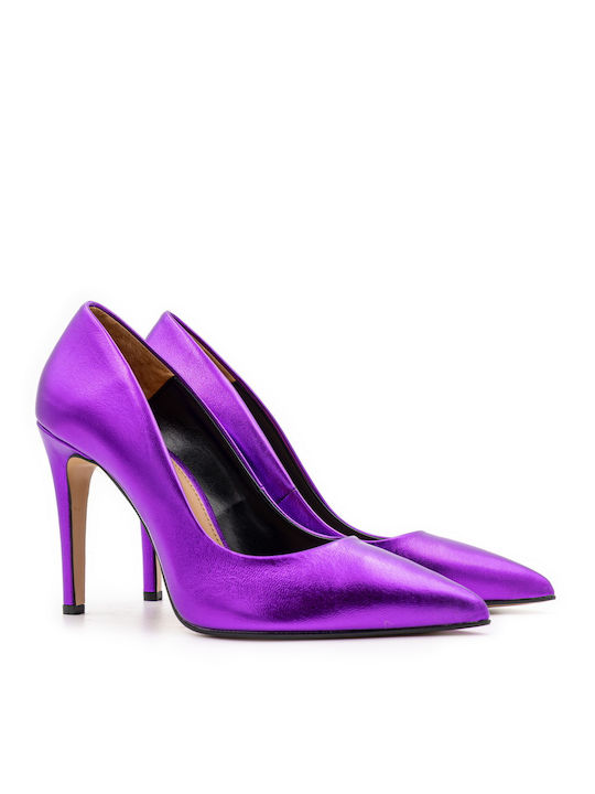 Rolling Steps Shoes Leather Purple Heels