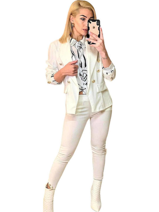 Woman's Fashion Women's White Set with Trousers