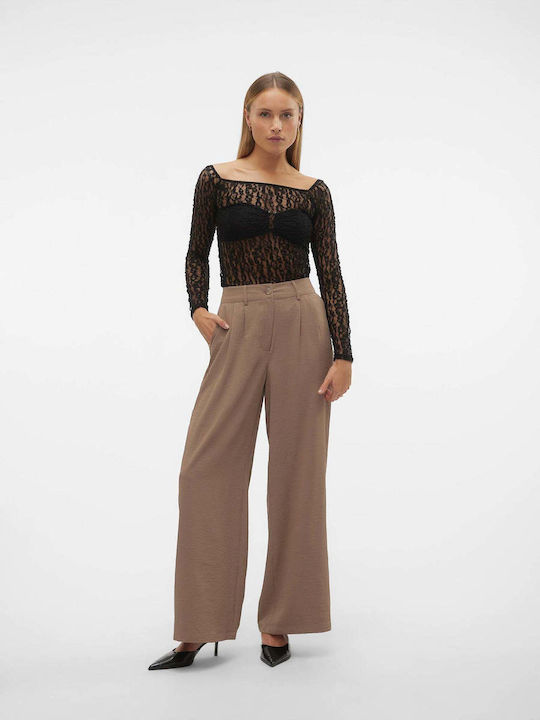 Vero Moda Damen Stoff Palazzo-Hose Cigar