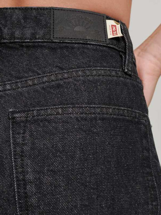 Ovin Vintage Ψηλόμεσο Γυναικείο Jean Παντελόνι Μαύρο