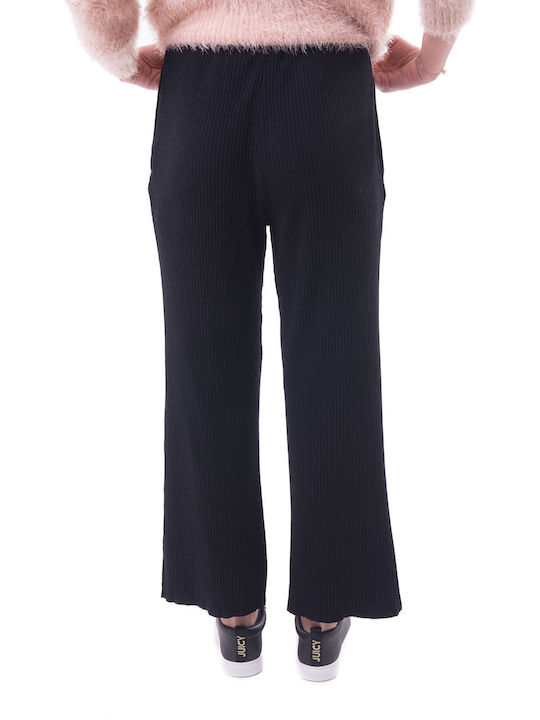 Minkpink Women's Fabric Palazzo Pants Relaxed Fit Black