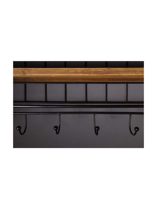 Zuiver Wandhalterung Metall 6 Haken Schwarz 20x32cm