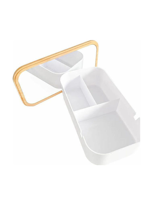 Alpina Appliances Travel Jewellery Box with Mirror White 25x13x7cm
