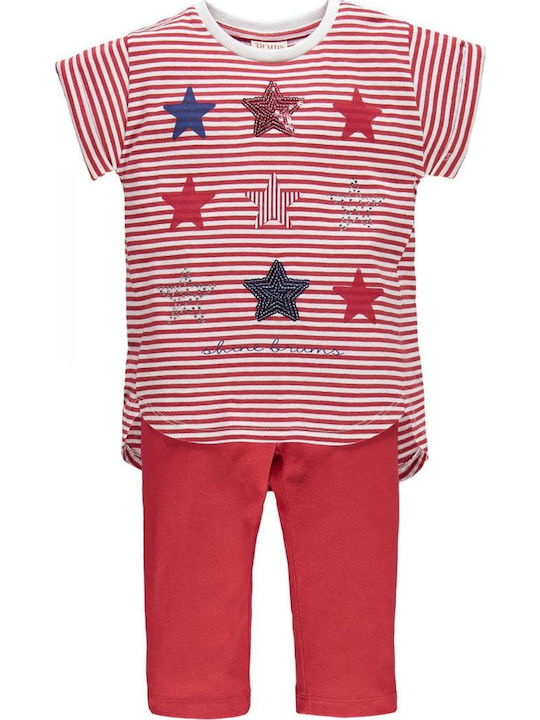 Kids' Set with Leggings Summer 2pcs Red