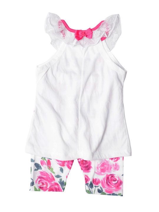 Kinder-Set mit Leggings Sommer 2Stück Weiß