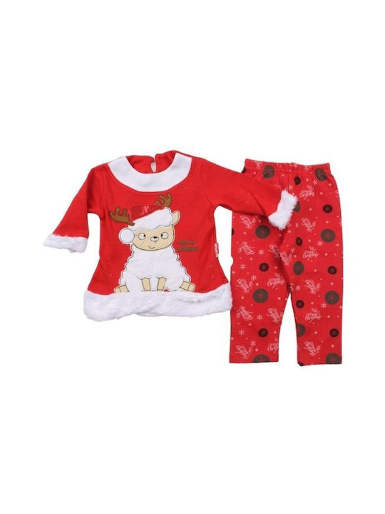 Pabbuc Baby Kids Set with Pants Winter 2pcs Red