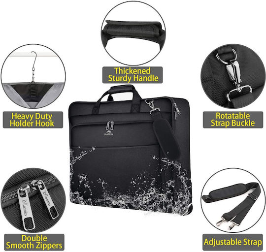Matein Fabric Hanging Suit Storage Case In Black Colour 53x9x61cm