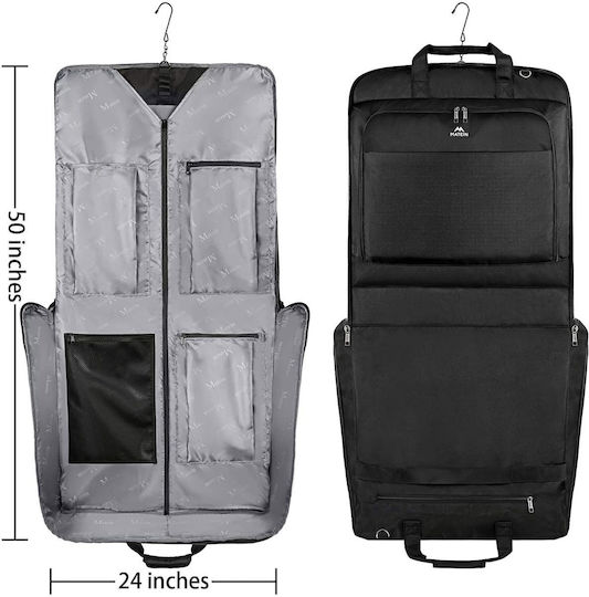 Matein Fabric Hanging Suit Storage Case In Black Colour 53x9x61cm