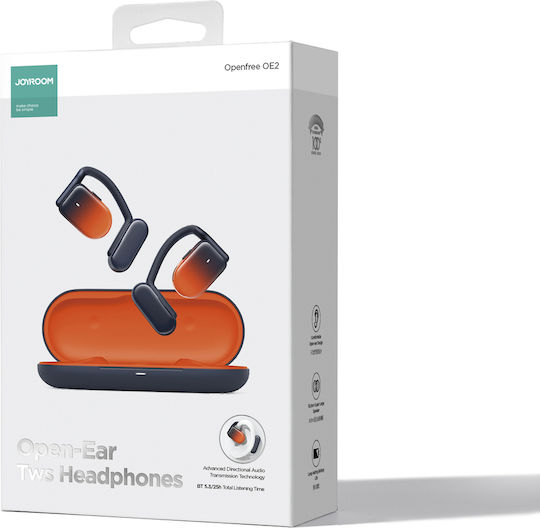 Joyroom Openfree JR-OE2 Open Ear Bluetooth Handsfree Ακουστικά με Θήκη Φόρτισης Πορτοκαλί