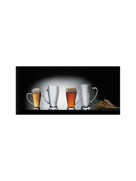 Bormioli Rocco Baviera Set of Glasses Beer, μπίρας made of Glass 390ml 6pcs