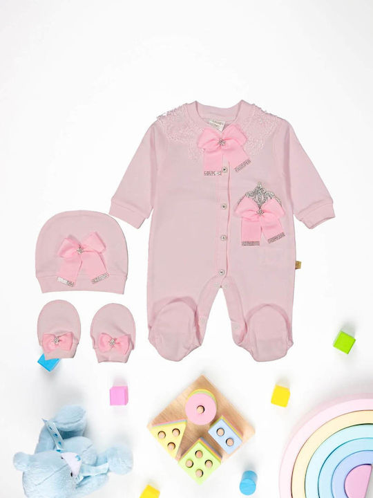 Annora Baby Σετ Φορμάκια Βελουτέ Ροζ 3τμχ