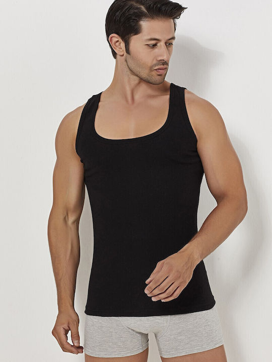 Herren Unterhemden ΜΑΥΡΟ 1Packung