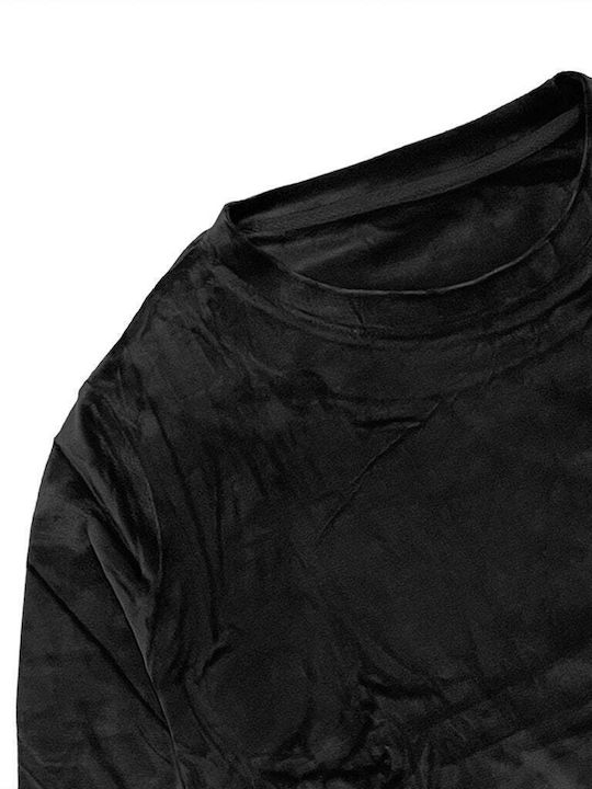 Ustyle Women's Velvet Sweatshirt Black