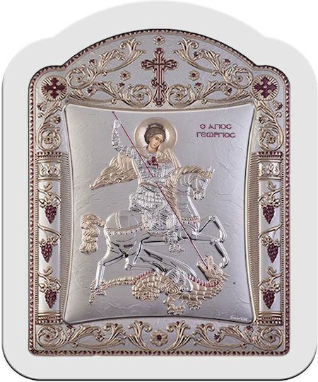Slevori Εικόνα St. Georg Silber 20.6x26.4cm