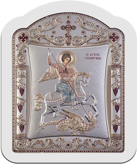 Slevori Εικόνα St. Georg Silber 20.6x26.4cm