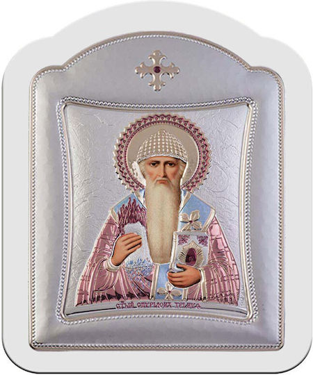 Slevori Εικόνα Heiliger Spyridon Silber 20.6x26.4cm