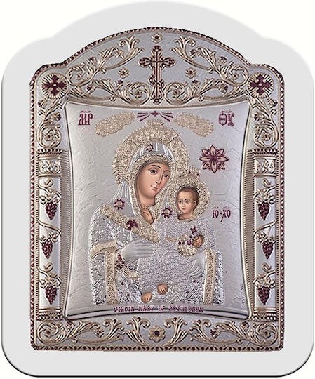 Slevori Icoană Maica Domnului Cu Pruncul Argintie 28.7x36.5cm