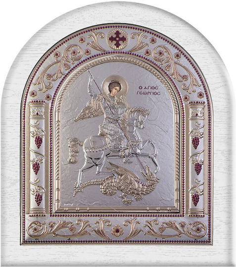 Slevori Εικόνα St. Georg Silber 17x19.7cm