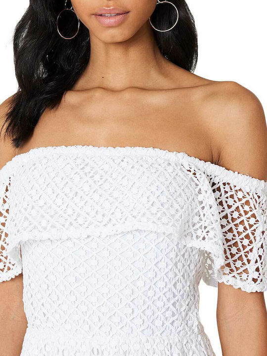 Sommer Midi Damenkleid Weiß
