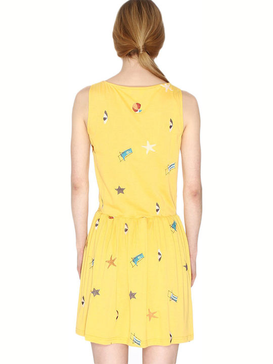 Pepaloves Summer Mini Shirt Dress Dress Yellow