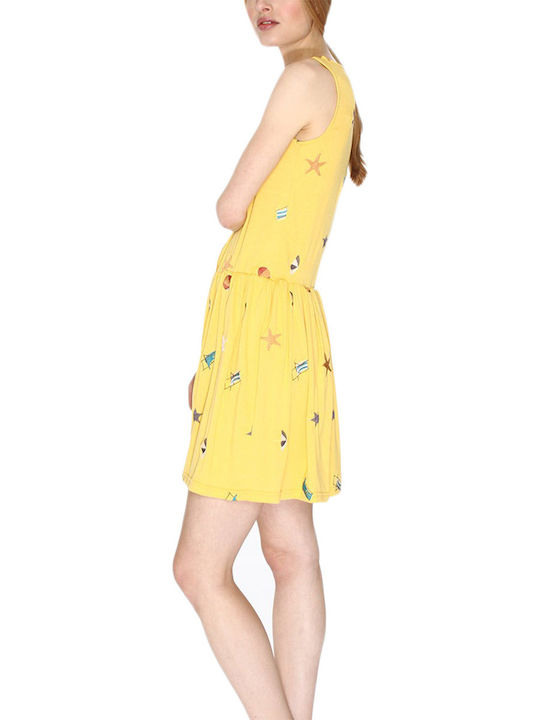 Rochie-Cămașă de Vară Mini Wrap-Around Galben