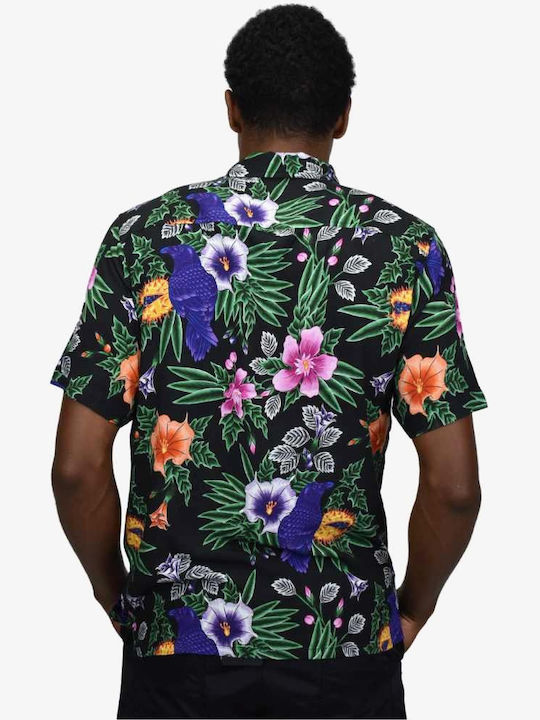 The Hundreds Ανδρικό Πουκάμισο Κοντομάνικο Floral Μαύρο