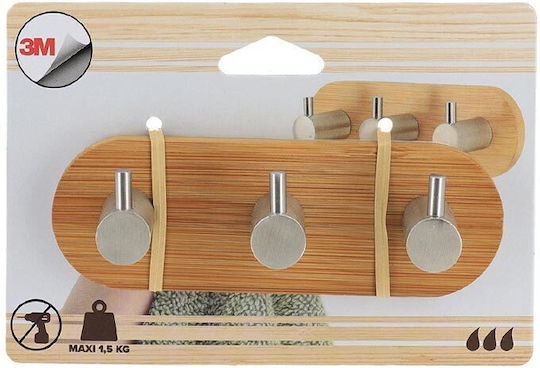 Triple Wall-Mounted Bathroom Hook ​13.5x3.5cm Silver