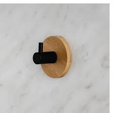 Single Wall-Mounted Bathroom Hook ​4.3x3.5cm Black