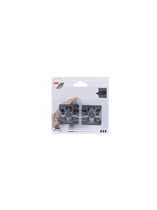 Άγκιστρο Μπάνιου Διπλό ​3x4.5cm Μαύρο